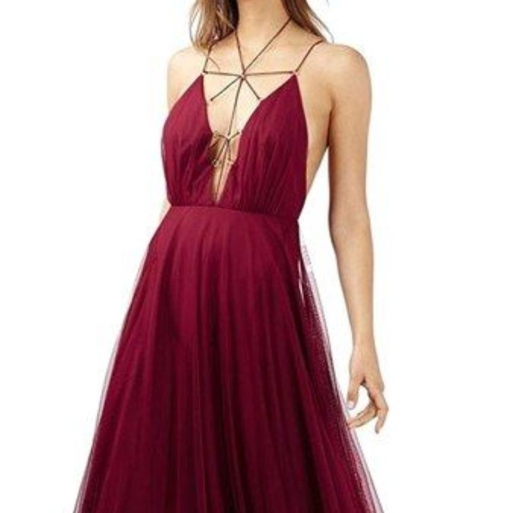 Tulle Chiffon Maxi Dress by Topshop